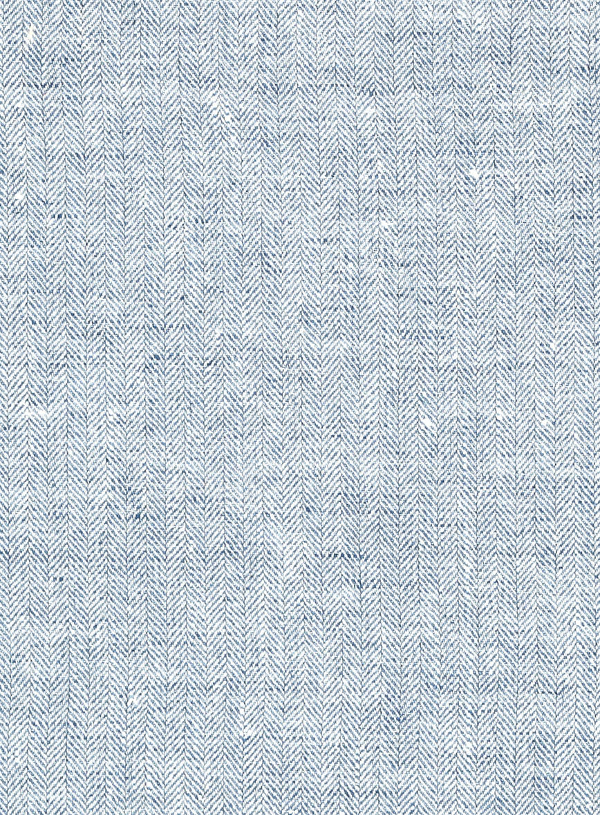 Solbiati Light Blue Herringbone Linen Jacket - Image 3