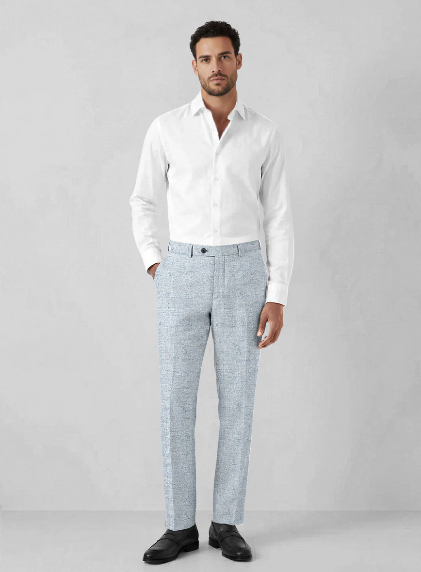 Solbiati Light Blue Herringbone Linen Suit - Image 7