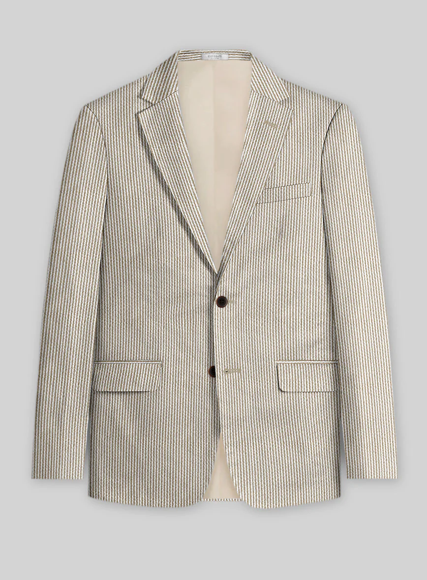 Solbiati Light Brown Seersucker Suit - Image 4
