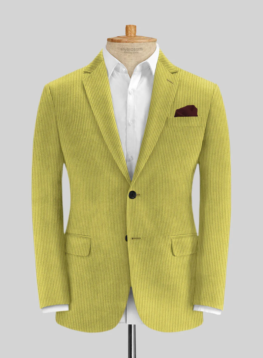 Solbiati Lime Green Corduroy Suit - Image 3