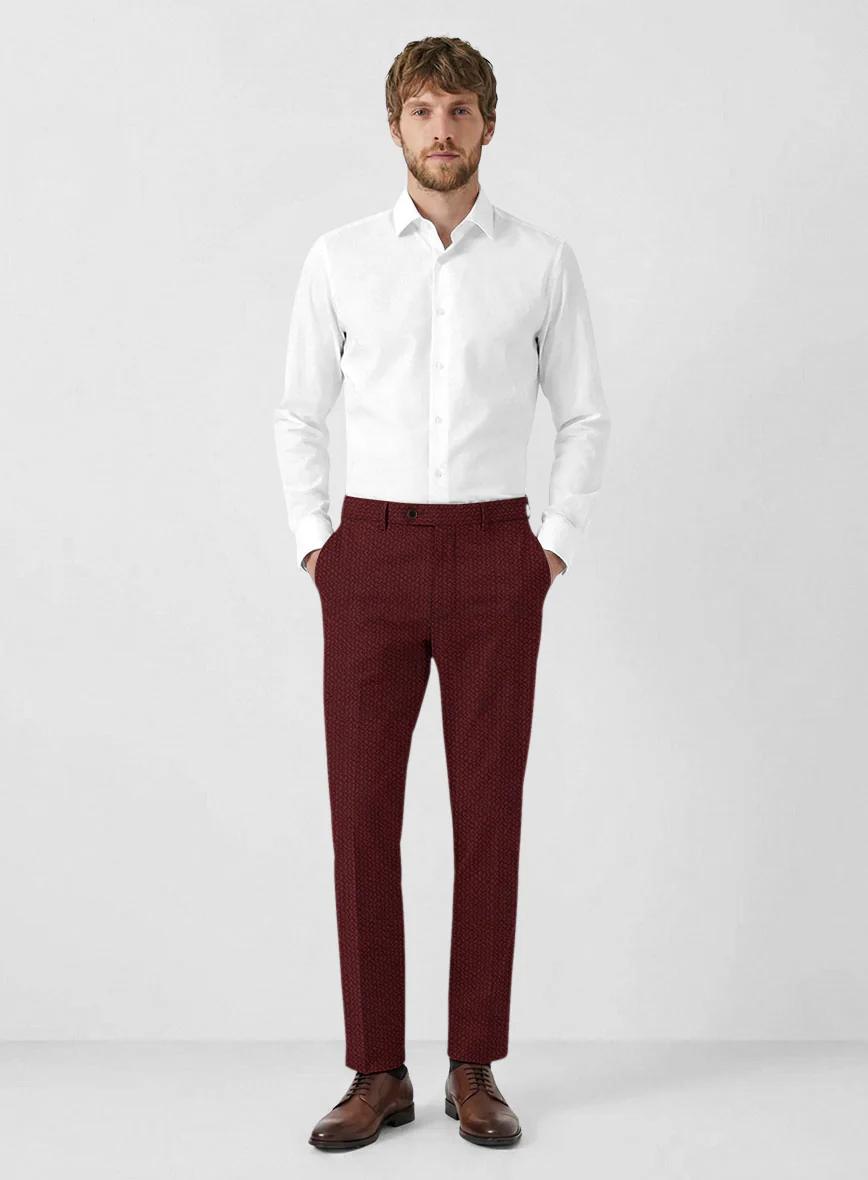 Solbiati Maroon Seersucker Pants - Image 3