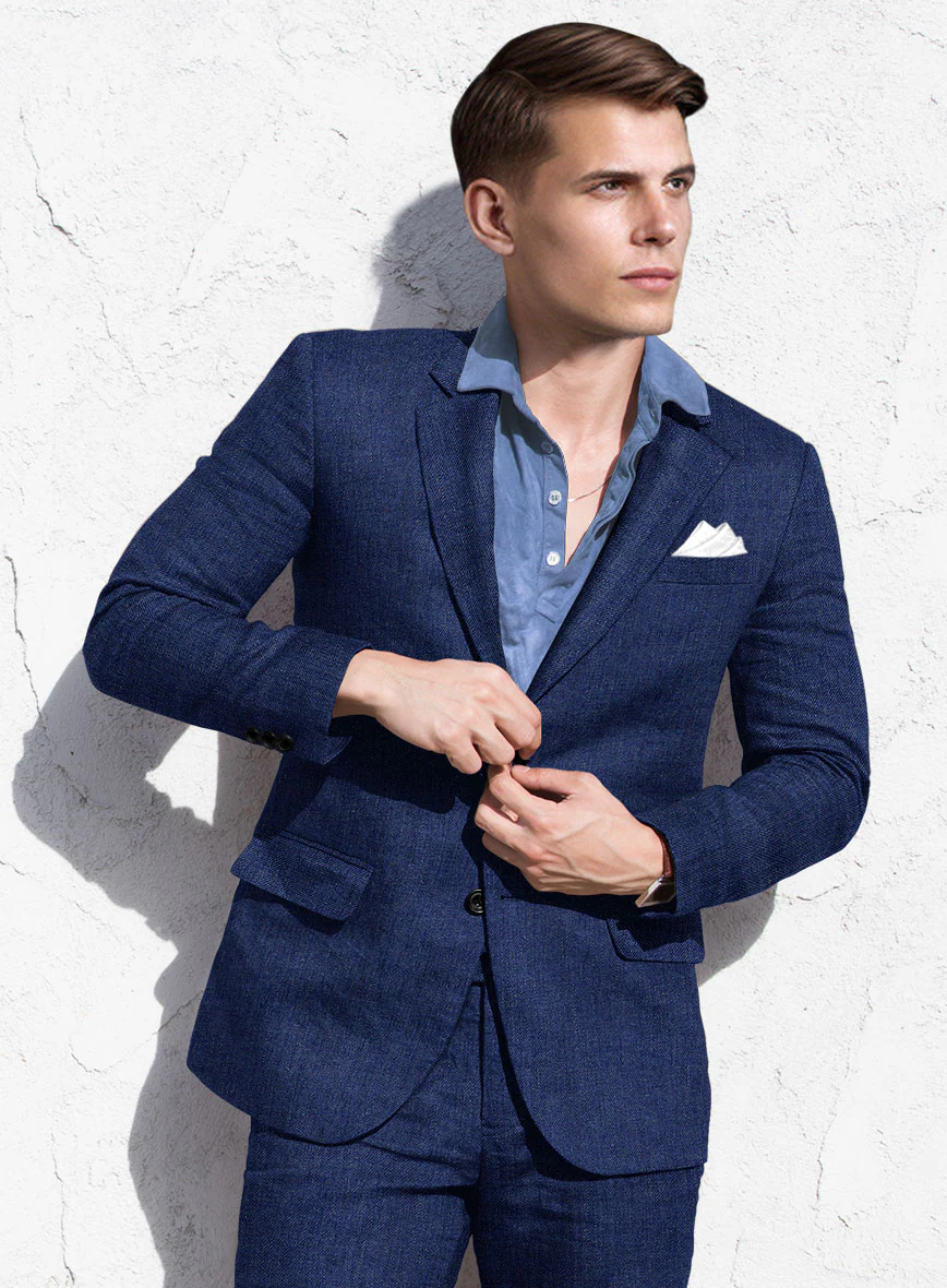 Solbiati Pericle Blue Linen Jacket - Image 2