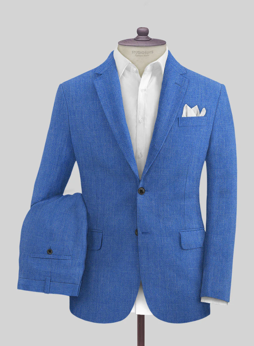Solbiati Pericle Bright Blue Linen Suit - Image 2