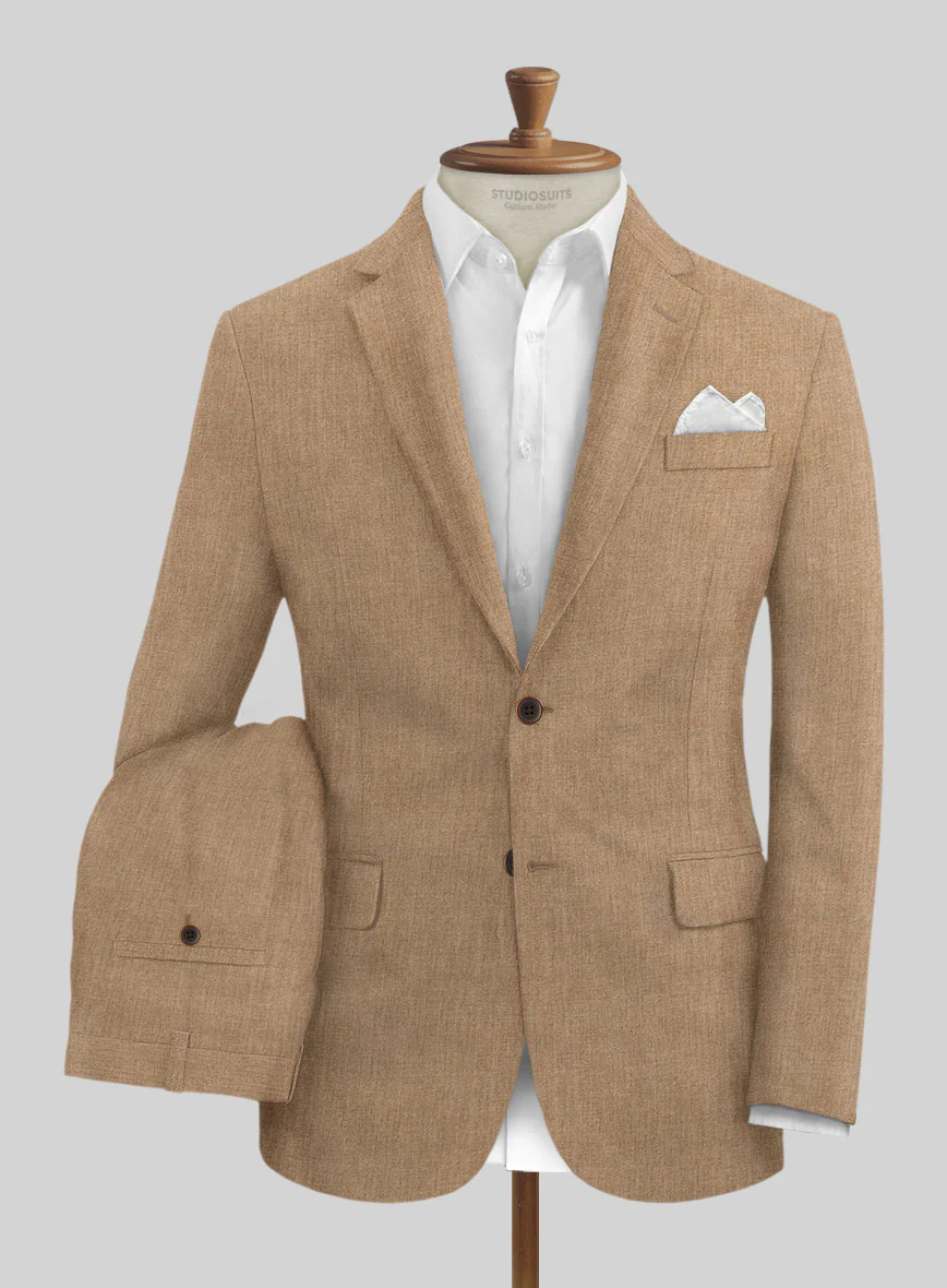Solbiati Pericle Camel Brown Linen Suit