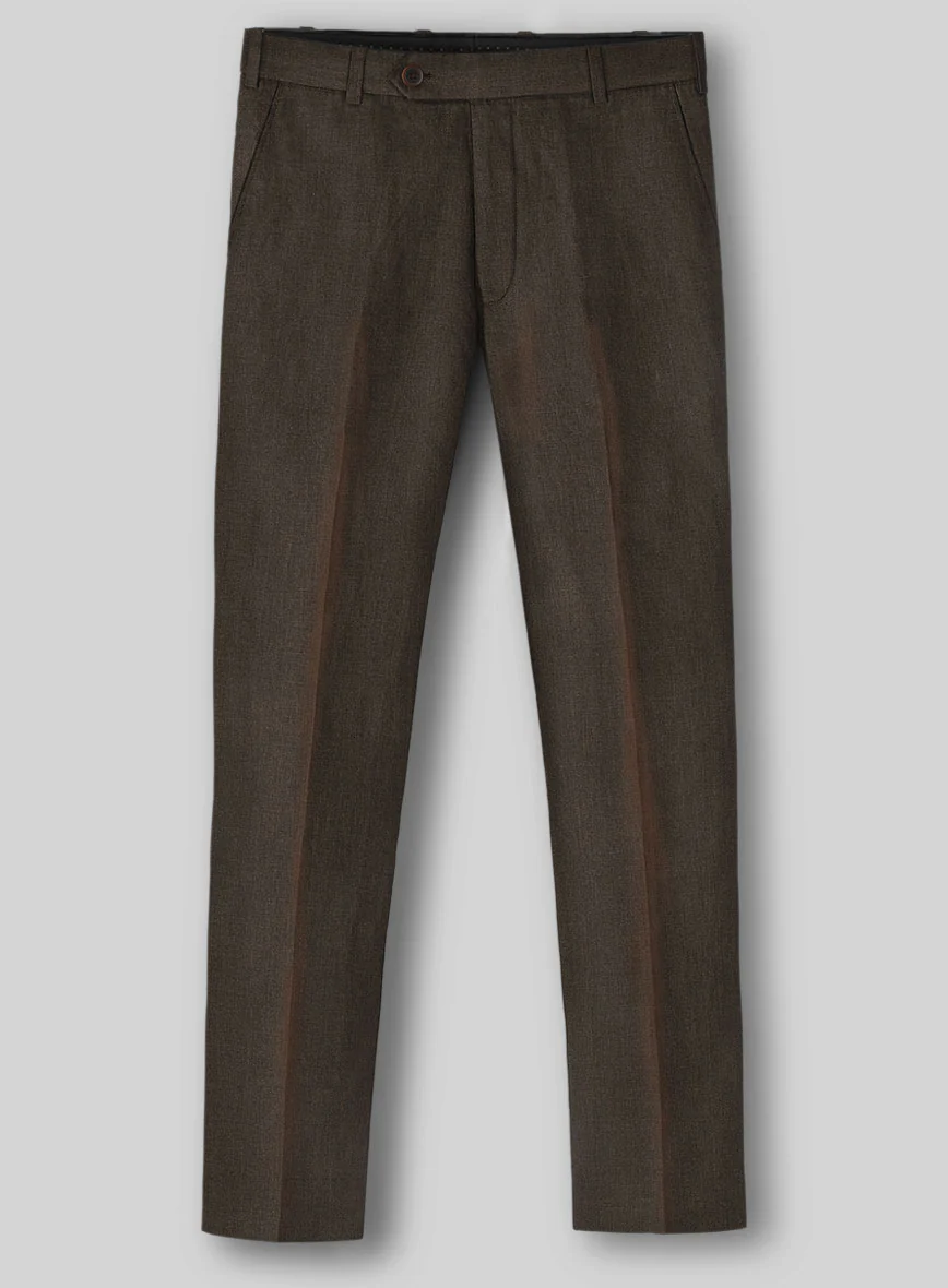 Solbiati Pericle Dark Brown Linen Pants - Image 2