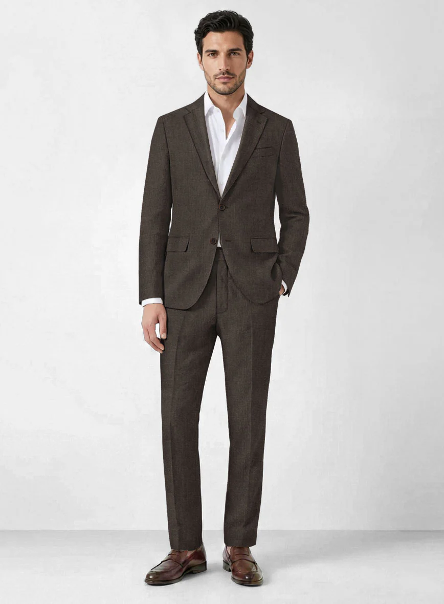 Solbiati Pericle Dark Brown Linen Suit