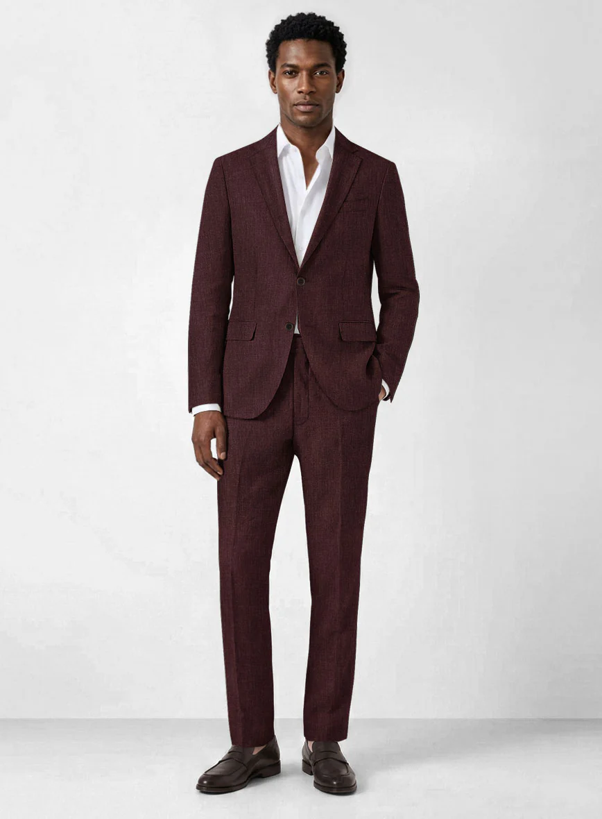 Solbiati Pericle Wine Linen Suit