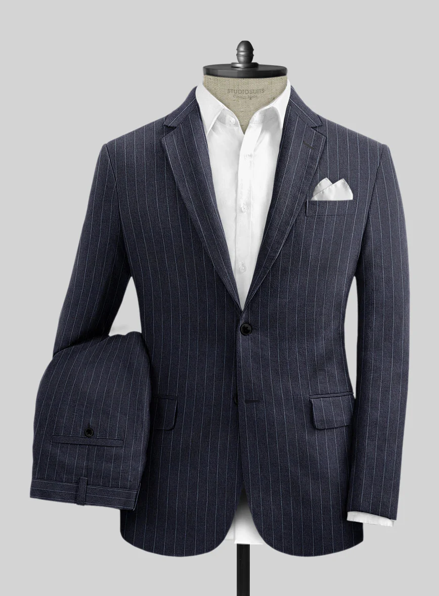 Solbiati Regal Blue Stripe Linen Suit - Image 2