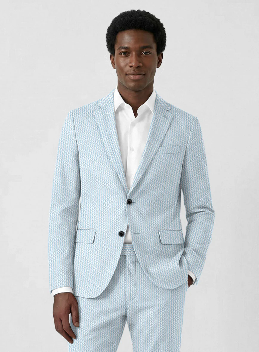 Solbiati Sky Blue Seersucker Suit - Image 4
