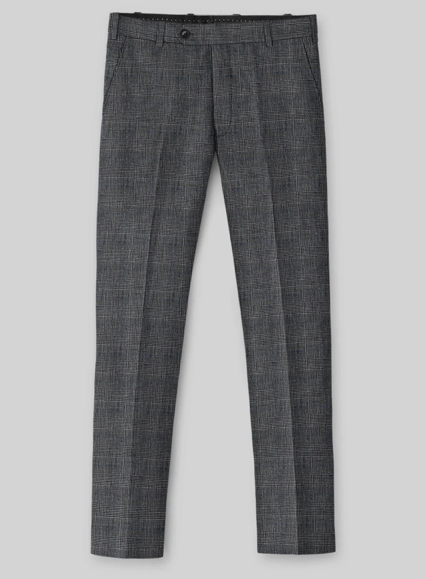 Solbiati Slate Blue Glen Linen Pants - Image 3