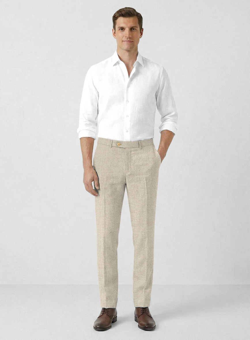 Solbiati Stone Beige Linen Pants - Image 3