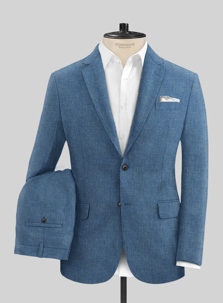 Solbiati Twill Stone Blue Linen Suit