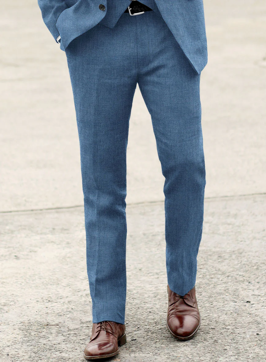 Solbiati Twill Stone Blue Linen Suit - Image 4