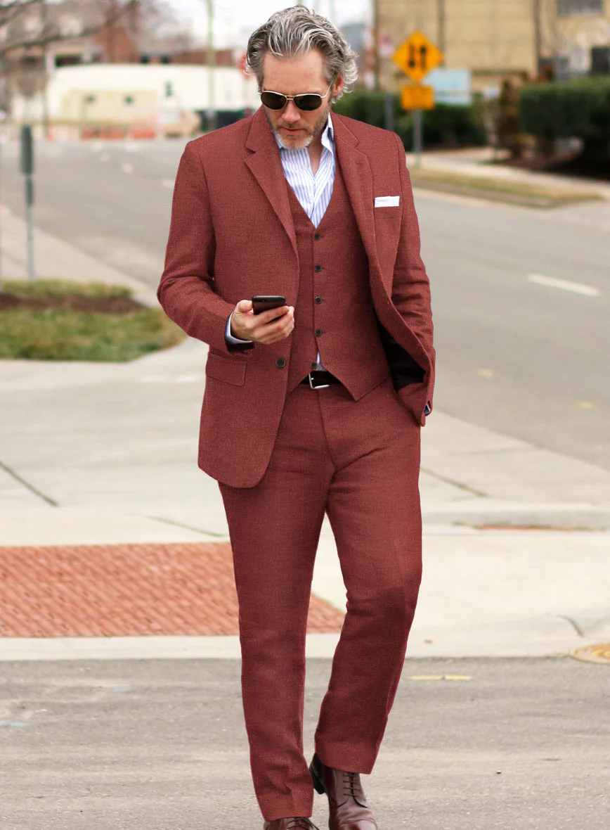 Solbiati Twill Wine Linen Suit - Image 2