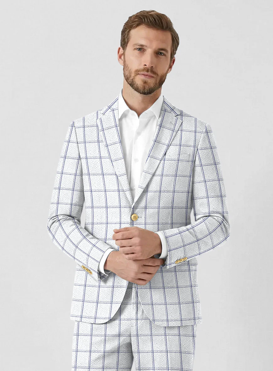 Solbiati White Checks Seersucker Suit - Image 4