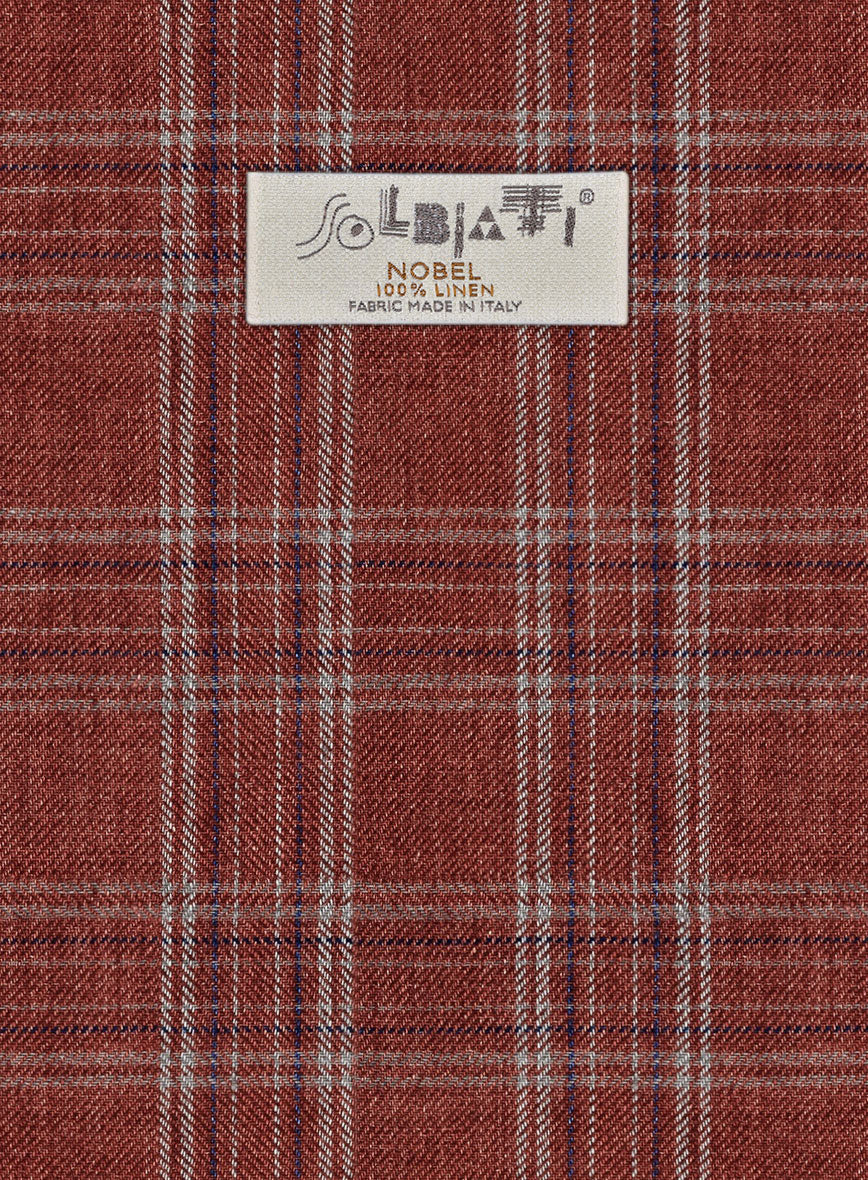 Solbiati Wine Square Linen Pants - Image 4
