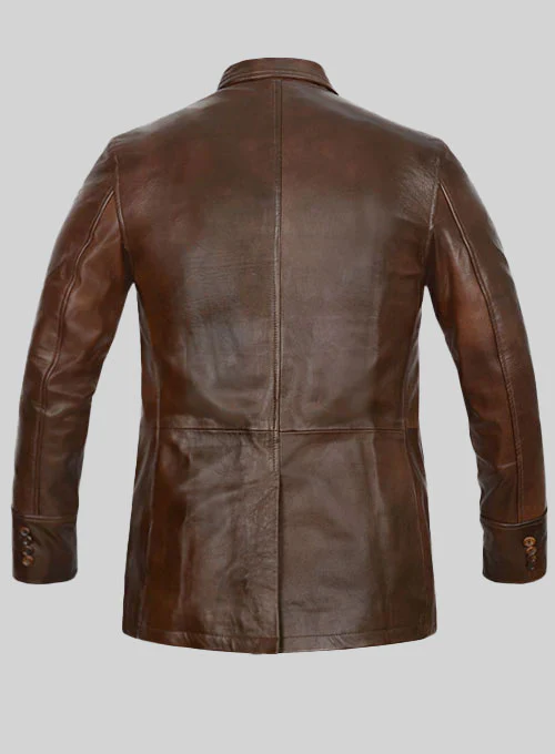 Spanish Brown Leather Blazer - #716 - Image 3