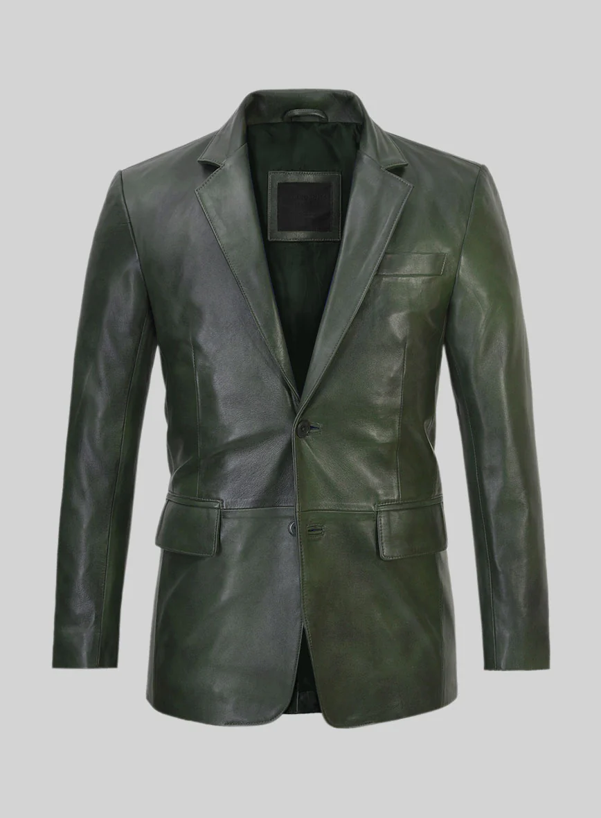 Spanish Green Leather Blazer