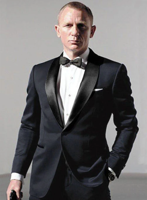 Special Agent Blue Wool Tuxedo Suit - Image 3