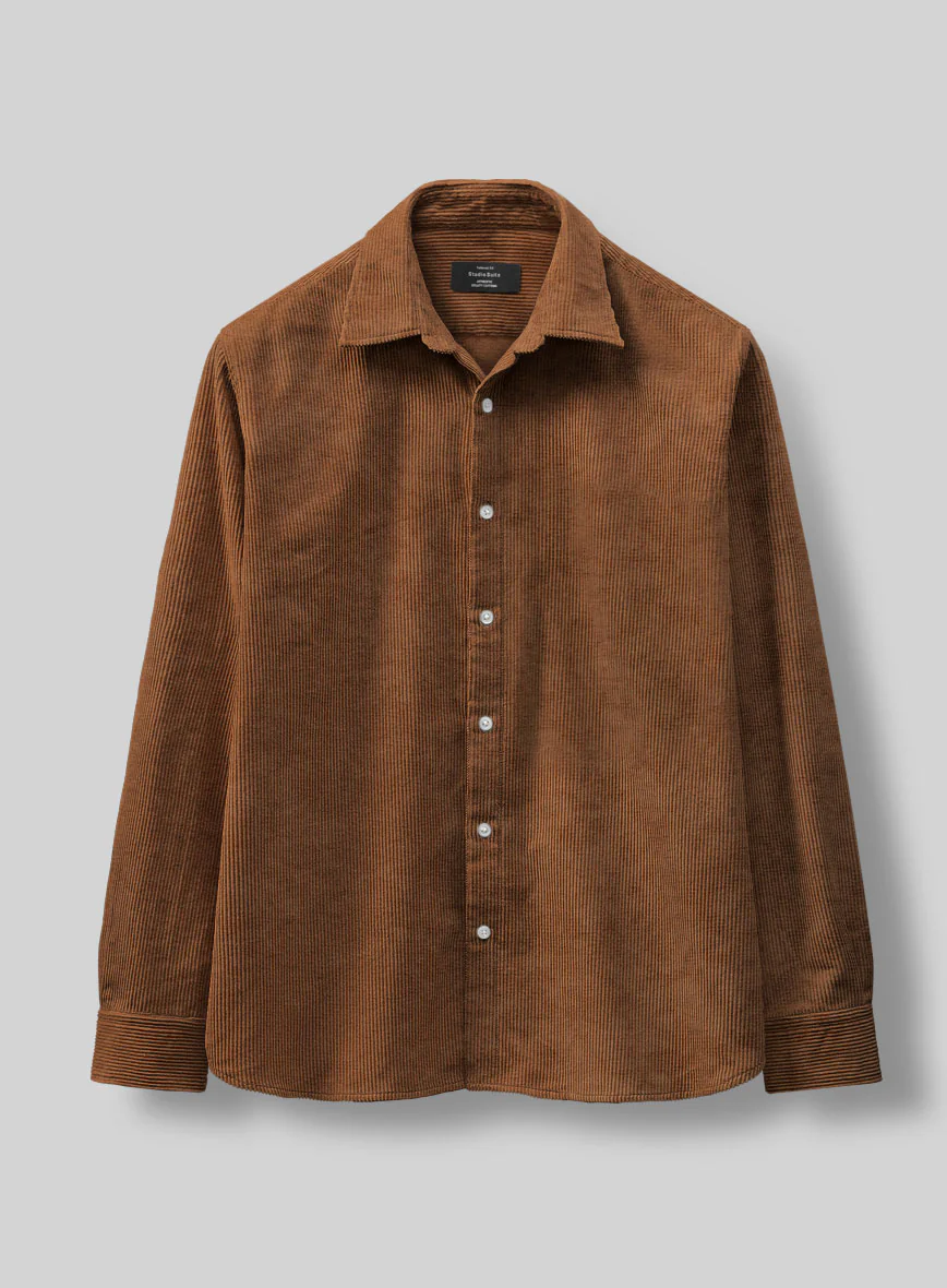 Spring Brown Corduroy Shirt - Image 3