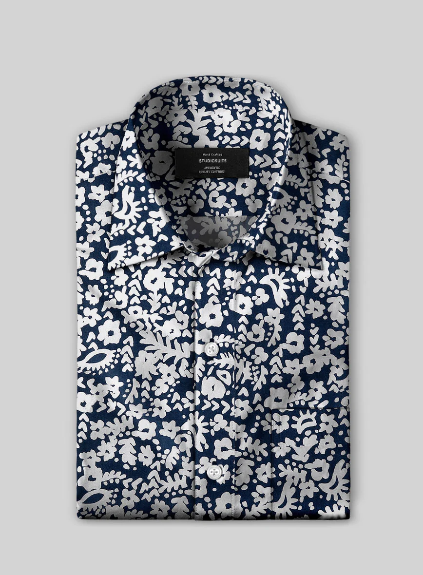 Starlit Petals Cotton Lycra Shirt