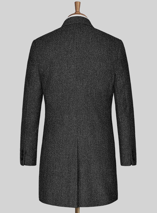 Stone Charcoal Tweed Overcoat - Image 2
