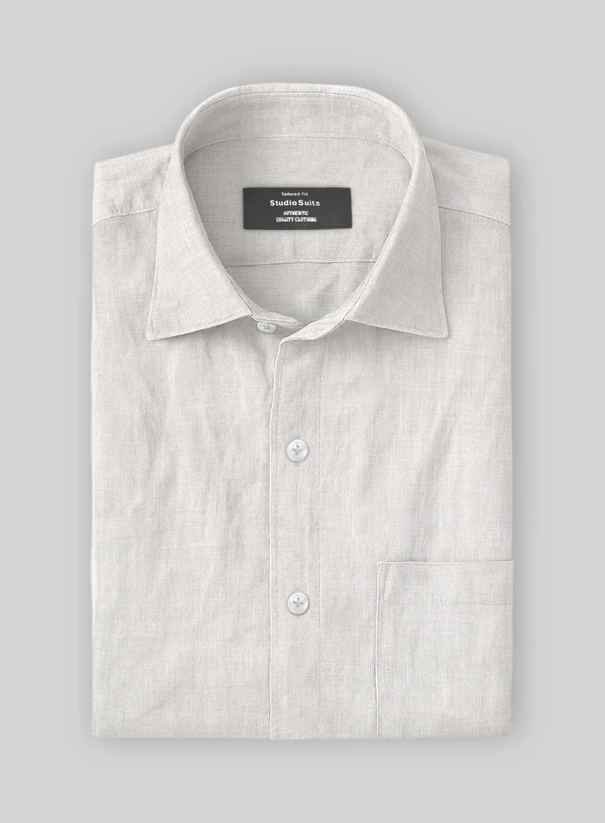 Stone Mist Pure Linen Shirt - Image 2