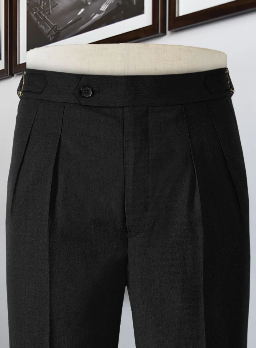 Stretch Black Wool Highland Trousers - Image 2