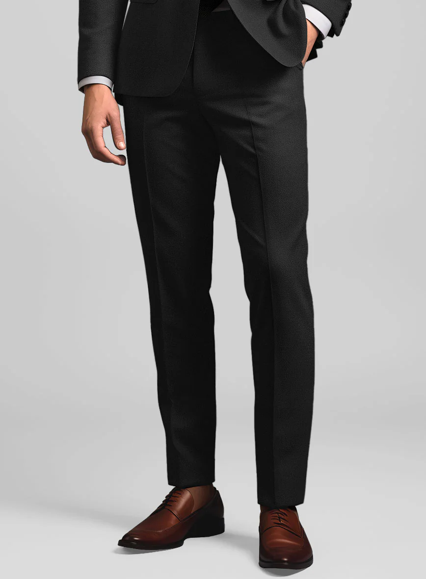 Stretch Black Wool Pants