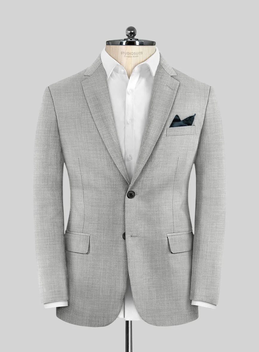 Stretch Light Gray Wool Suit - Image 3
