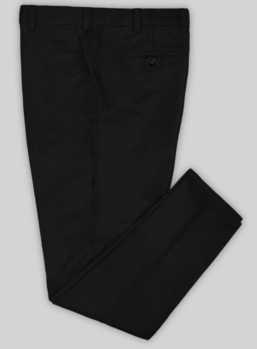 Washed Stretch Summer Black Chino Pants - Image 3