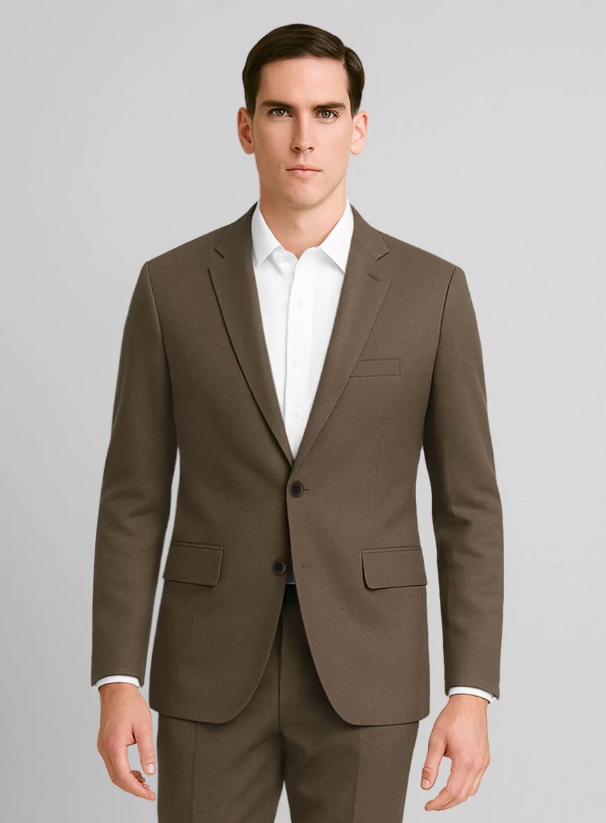 Stretch Summer Brown Chino Suit - Image 3