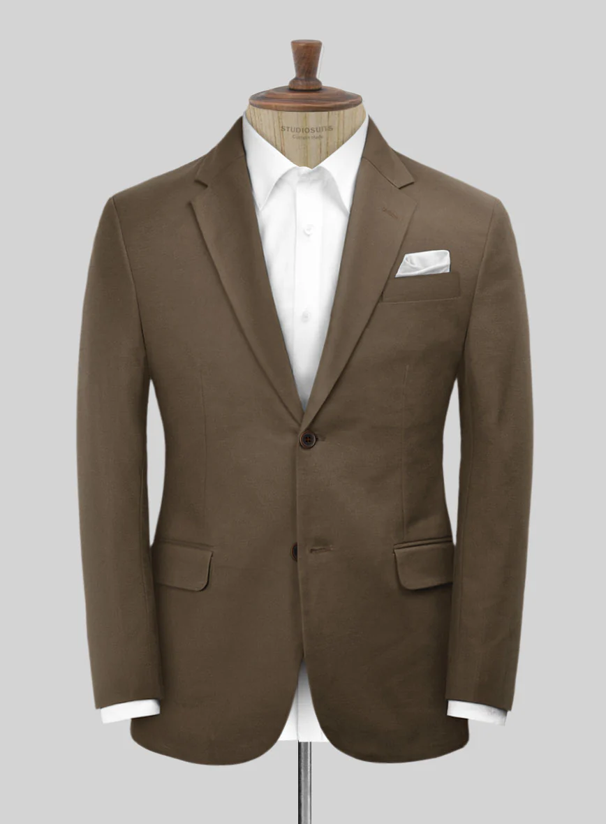 Stretch Summer Brown Chino Suit - Image 4