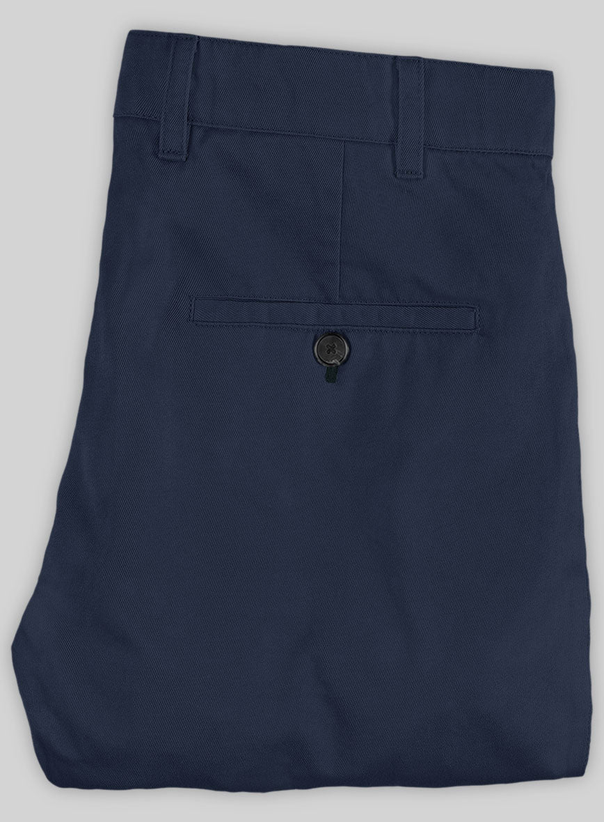 Washed Stretch Summer Royal Blue Chino Pants - Image 3