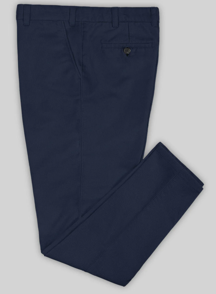 Washed Stretch Summer Royal Blue Chino Pants - Image 4