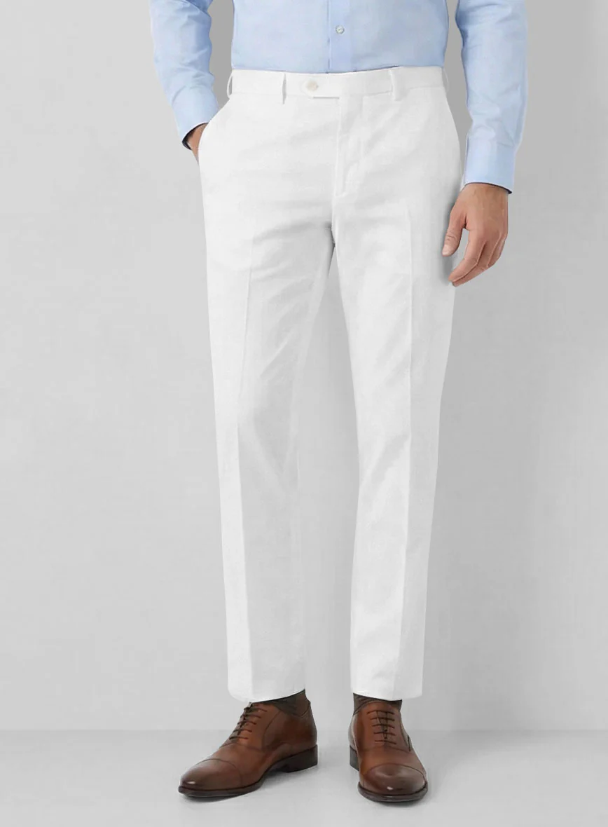 Stretch Summer White Chino Pants