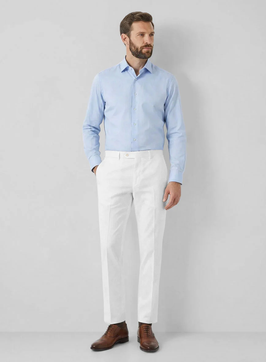 Stretch Summer White Chino Pants - Image 3