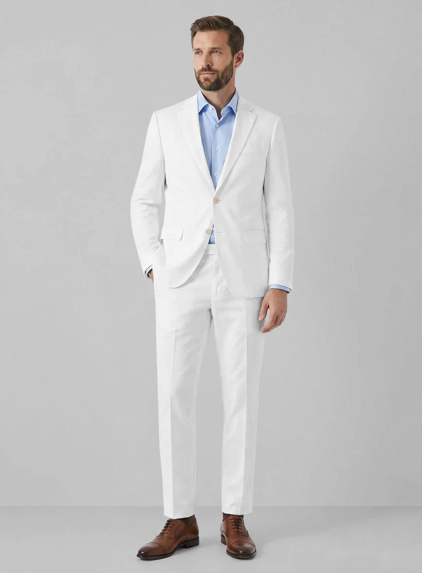 Stretch Summer White Chino Suit