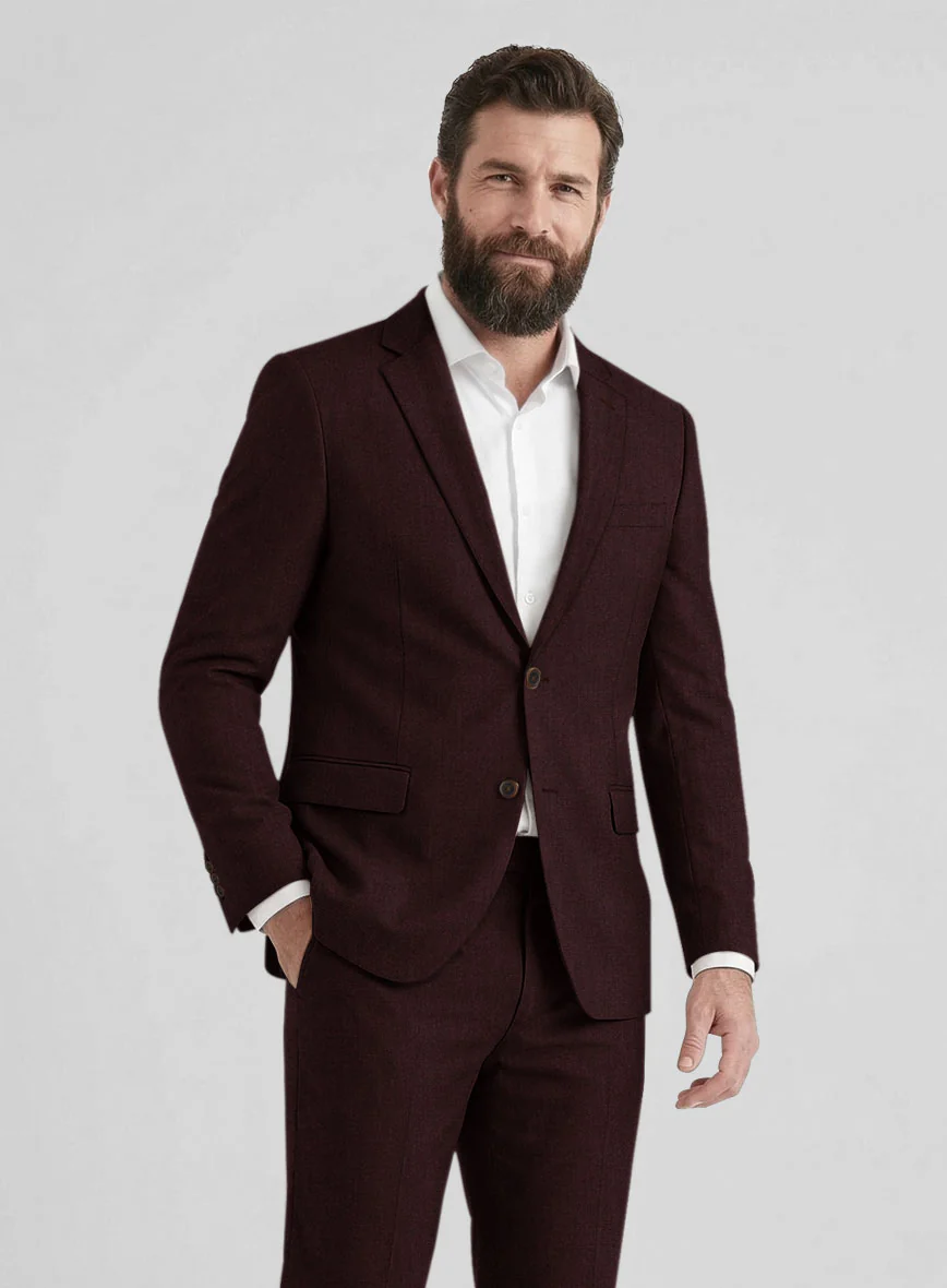 Stretch Wine Wool Jacket - Image 2
