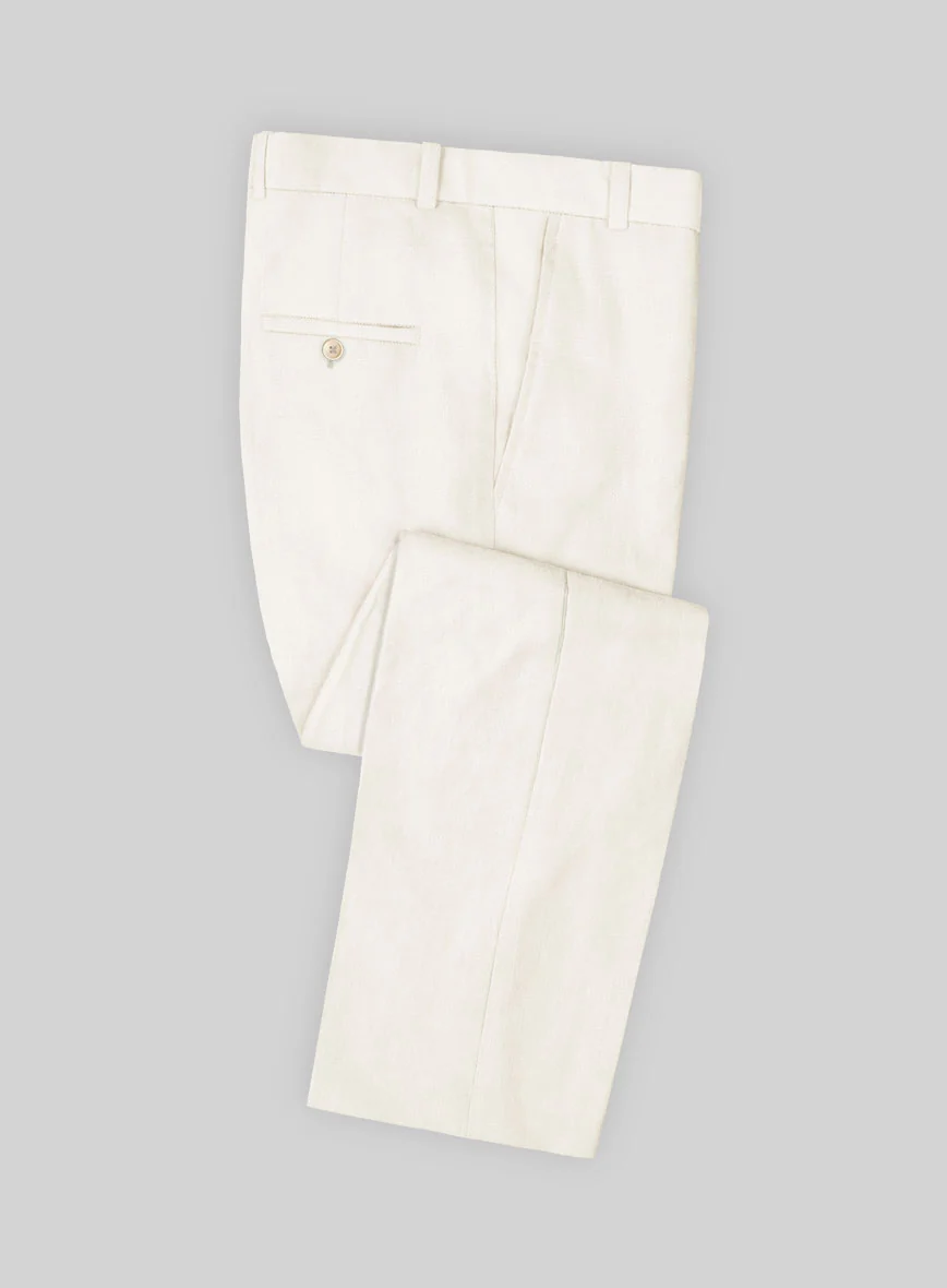 Stylbiella Cream Linen Pants