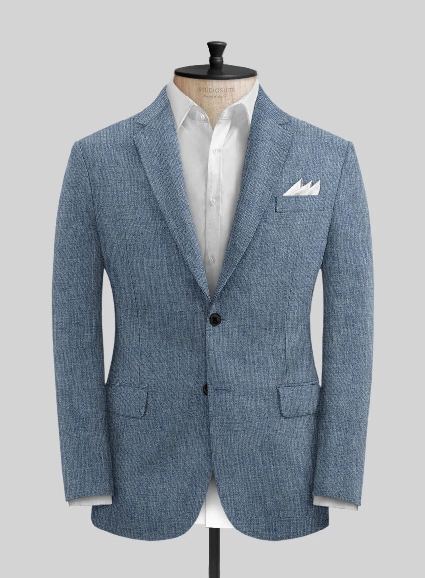 Stylbiella Spring Blue Linen Jacket - Image 3