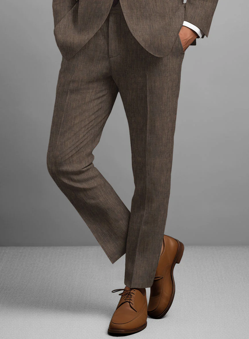 Stylbiella Spring Brown Linen Pants - Image 2