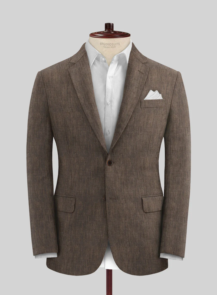 Stylbiella Spring Brown Linen Suit - Image 3