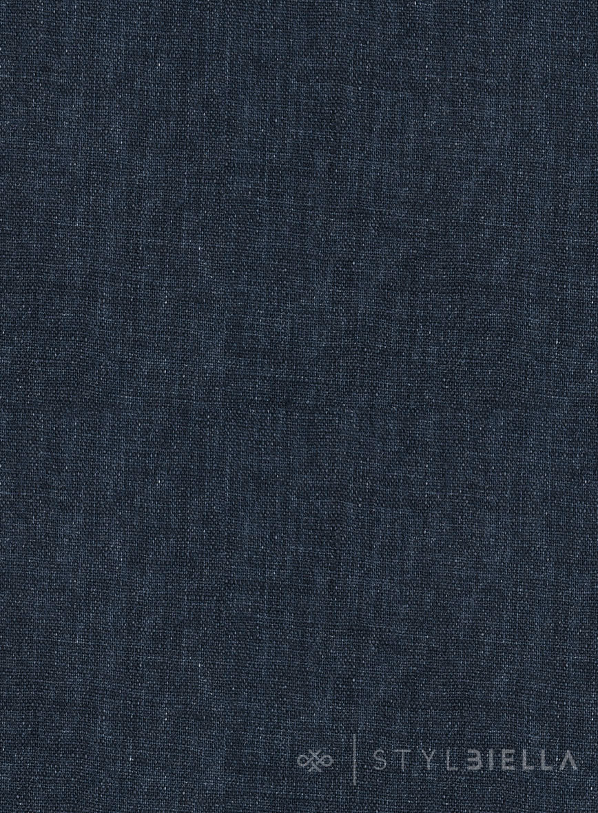 Stylbiella Spring Dark Blue Linen Jacket - Image 4