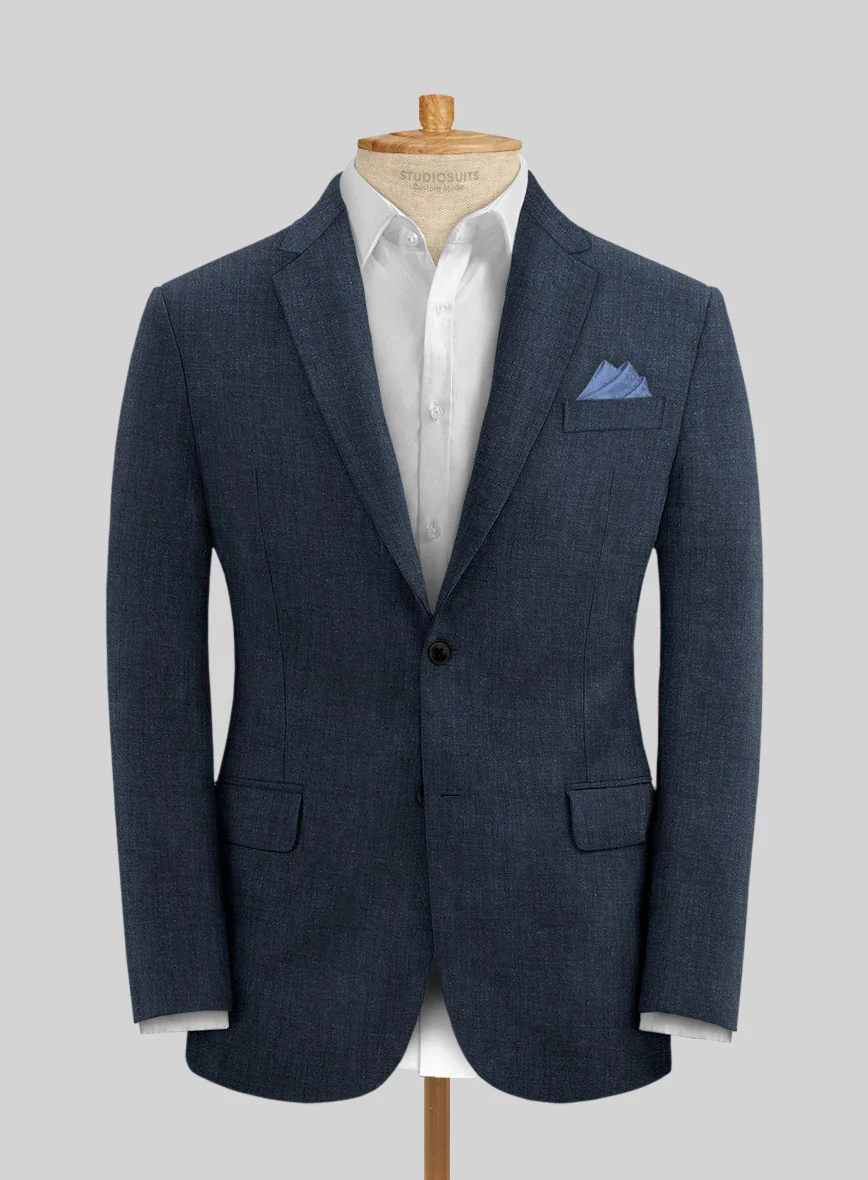 Stylbiella Spring Dark Blue Linen Suit - Image 3