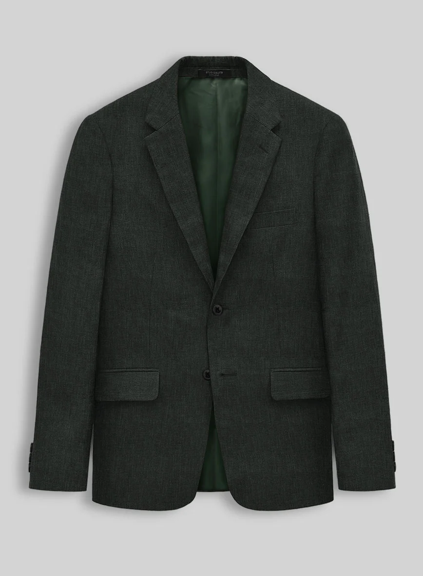 Stylbiella Spring Dark Green Linen Jacket