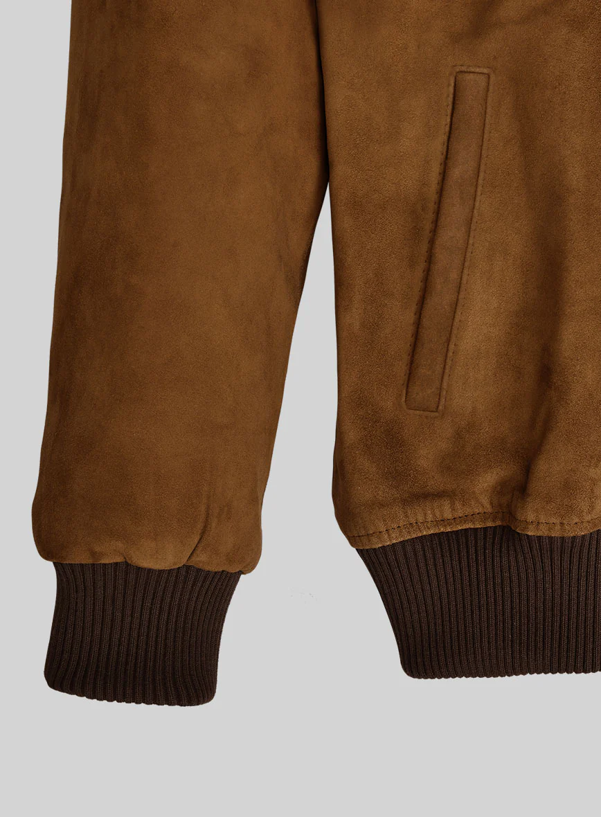 Suede Bomber Leather Jacket - Image 3