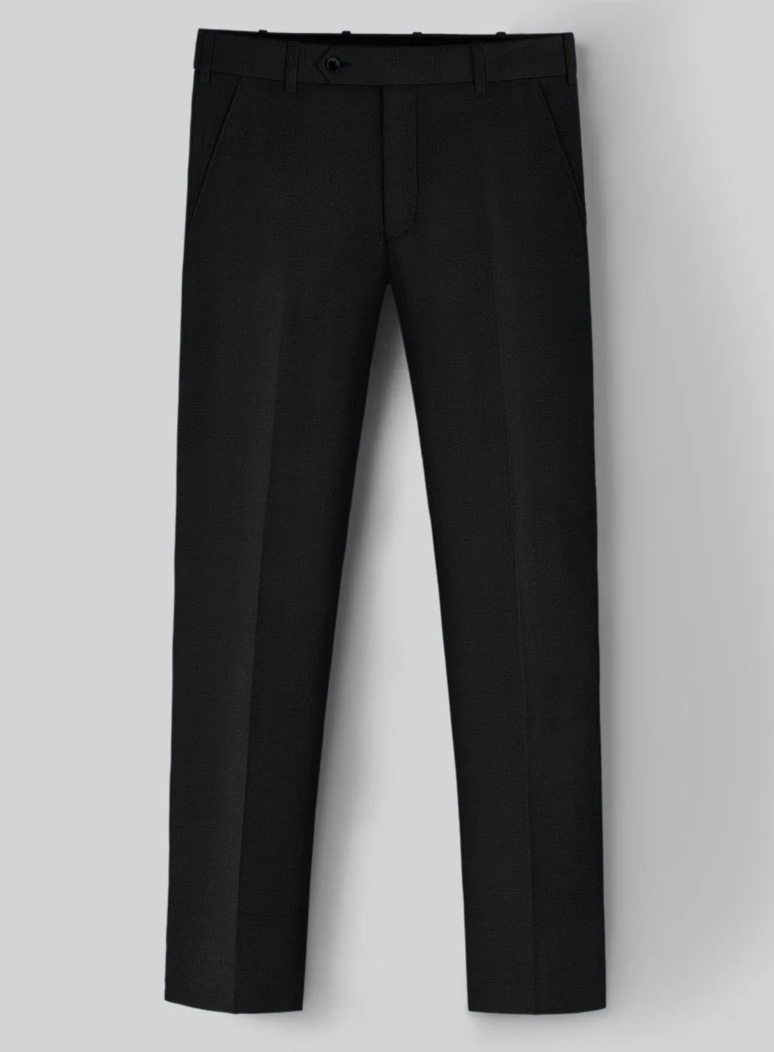 Super Black Satin Wool Pants