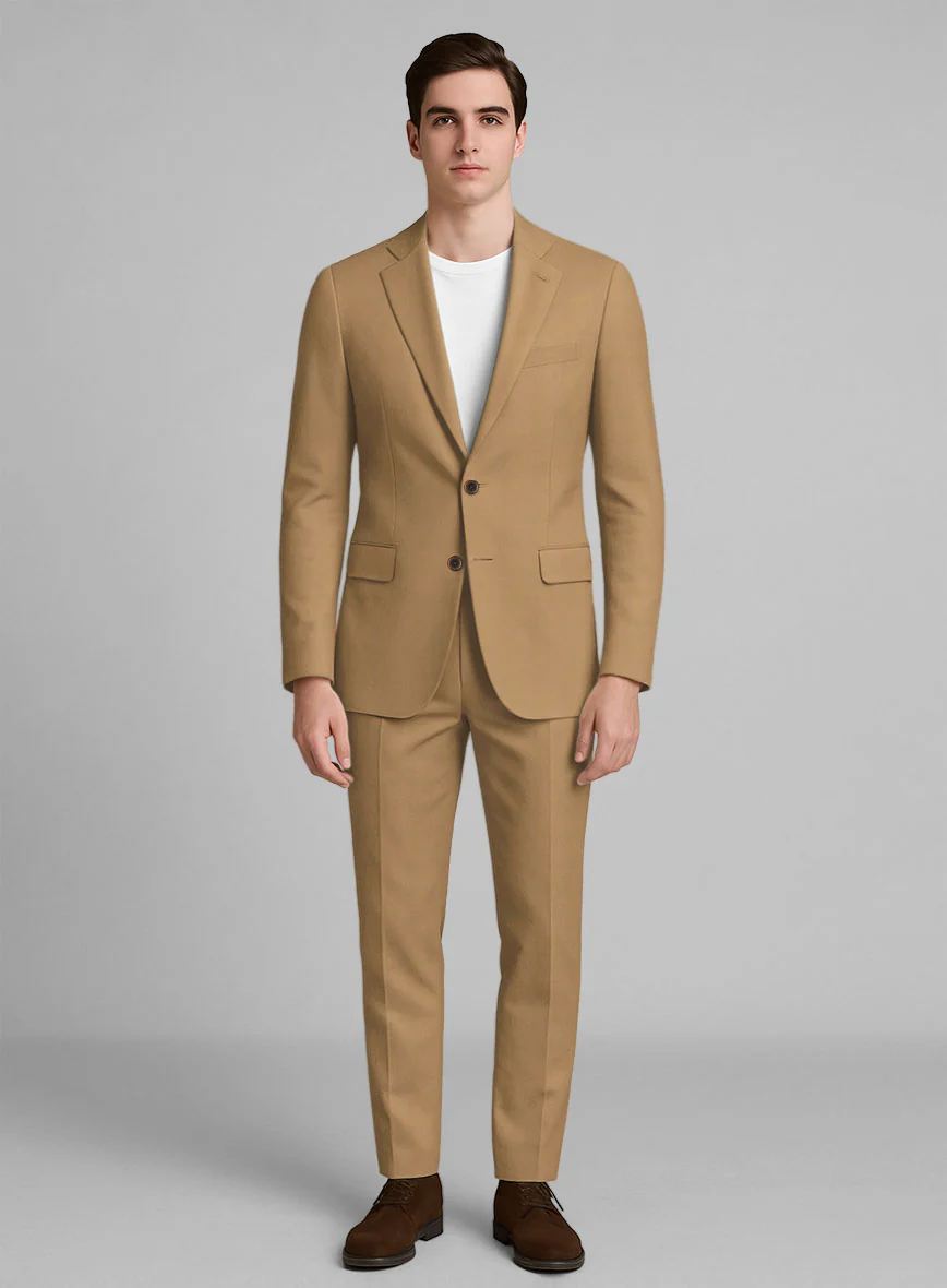 Tan Napoli Stretch Light Weight Cotton Suit