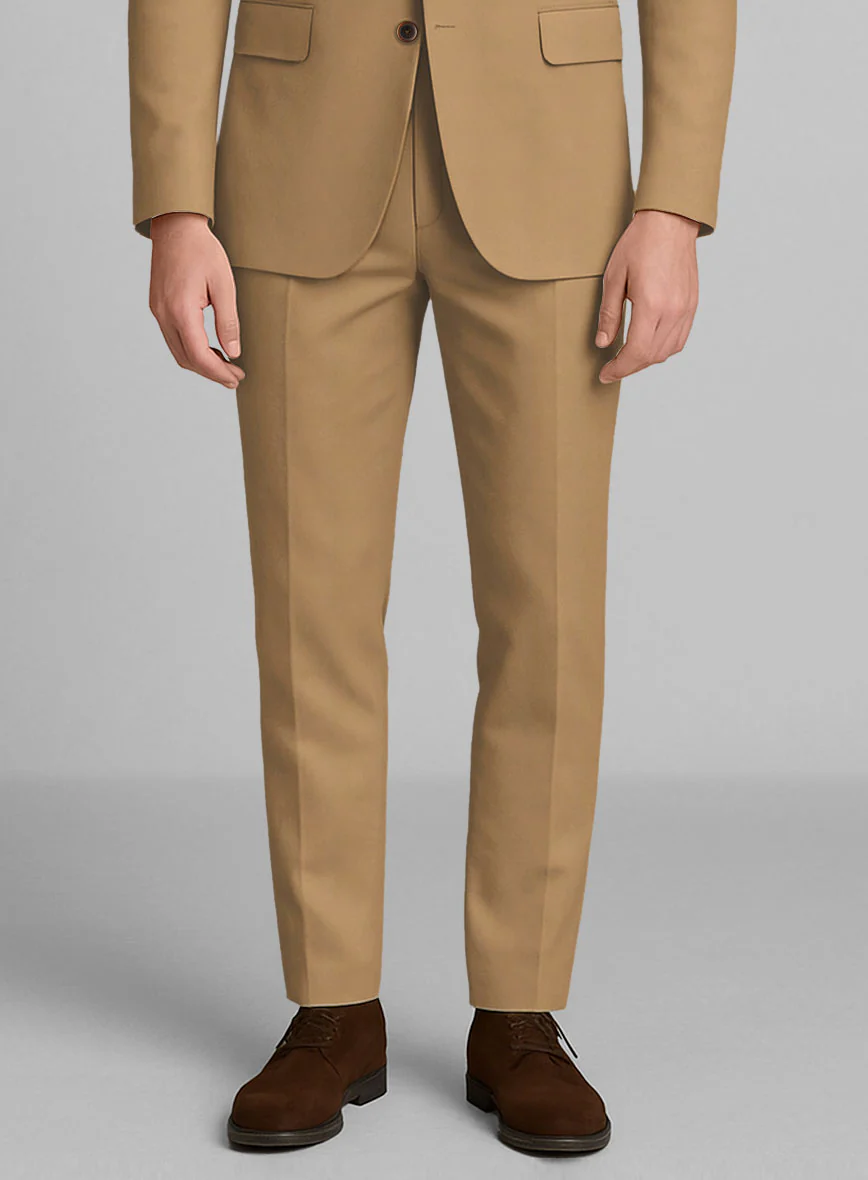 Tan Napoli Stretch Light Weight Cotton Suit - Image 5
